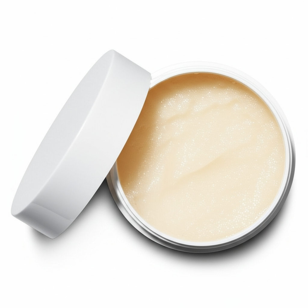 Amazolé Esfoliante Clareador 200g - Pote aberto mostrando textura esfoliante